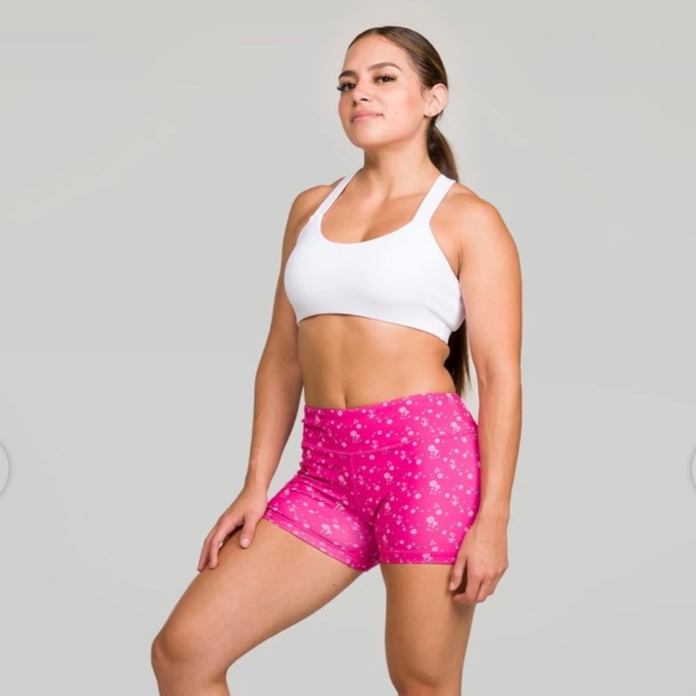 IAB size S CrossFit shorts pink w/ white flowers
